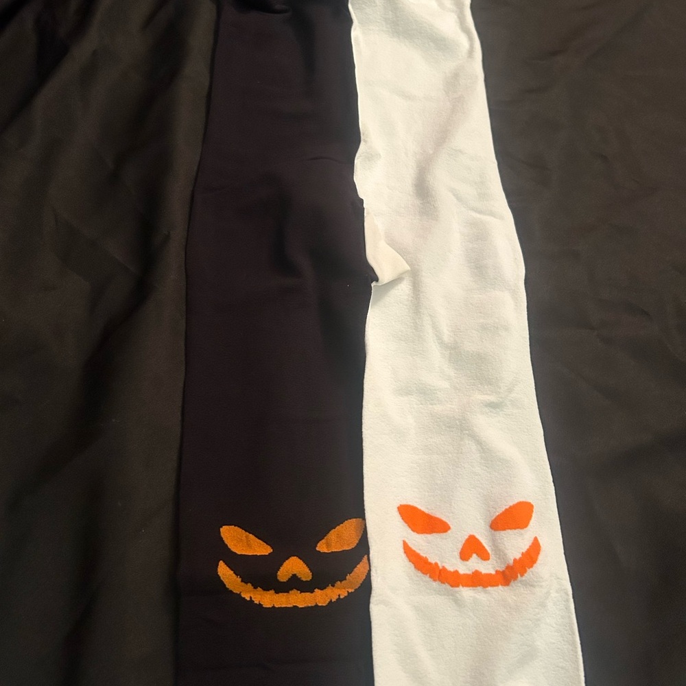 Pumpkin Black and White Duo Tights - Picture 2 of 6
